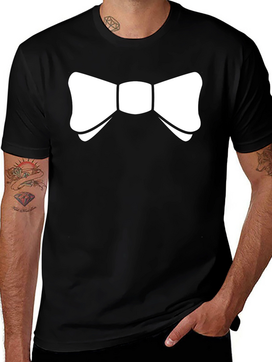Novelty Bow Tie Graphic Tee - Black