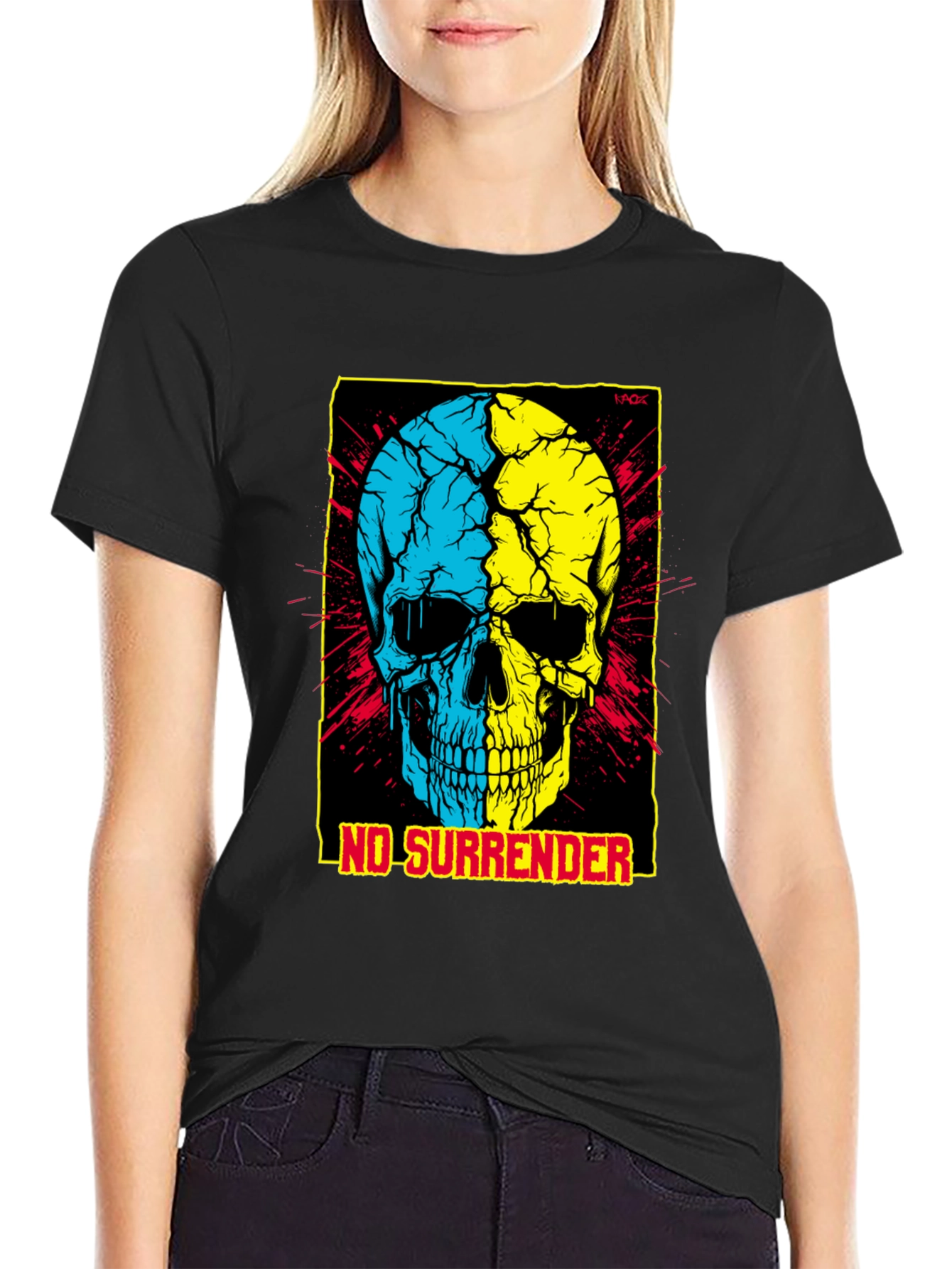 No Surrender Ukrainian Skull Graphic Tee