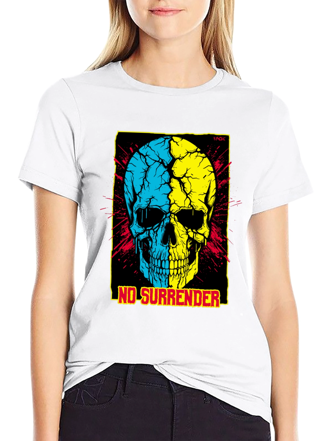 No Surrender Ukrainian Skull Graphic Tee
