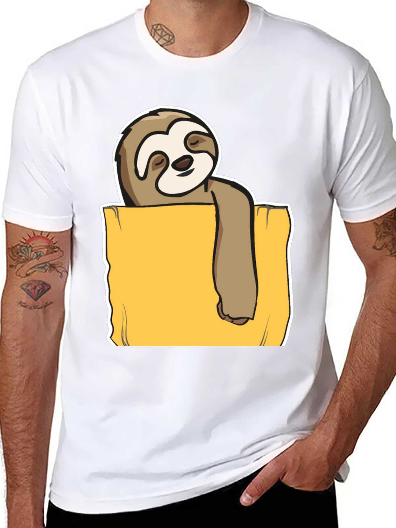 Sloth Pocket T-Shirt - Relaxed Fit Casual Style