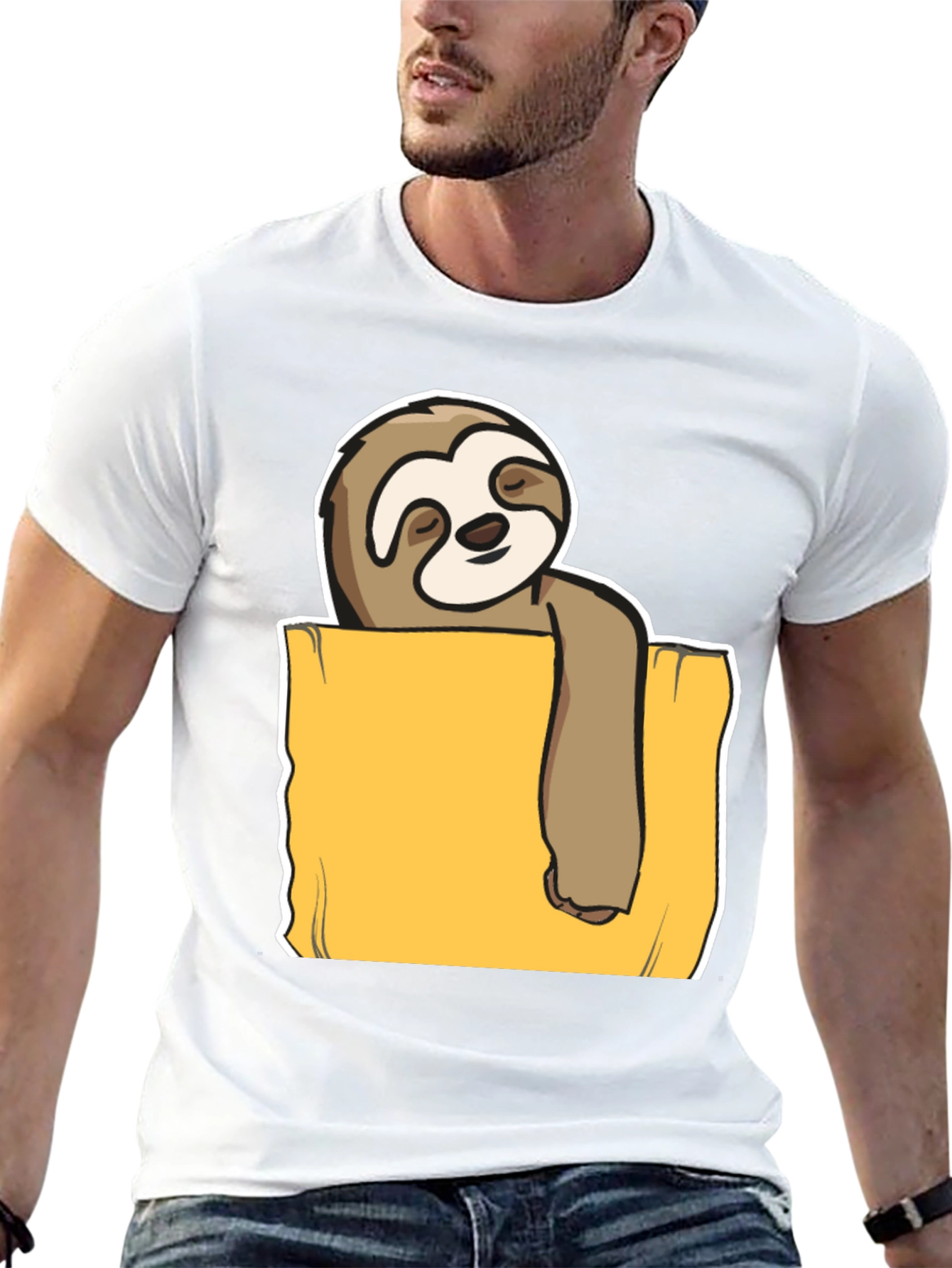 Sloth Pocket T-Shirt - Relaxed Fit Casual Style