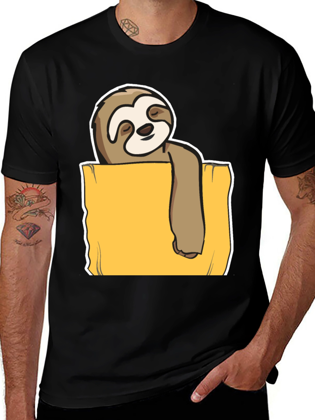 Sloth Pocket T-Shirt - Relaxed Fit Casual Style