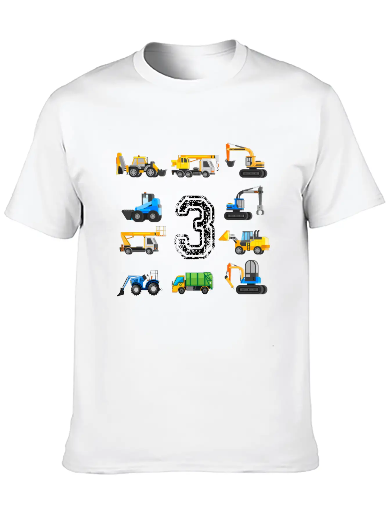 3rd Birthday Boy Toddler Construction Truck Gift Unisex Casual T-Shirt – Clean Design For Daily Comfort