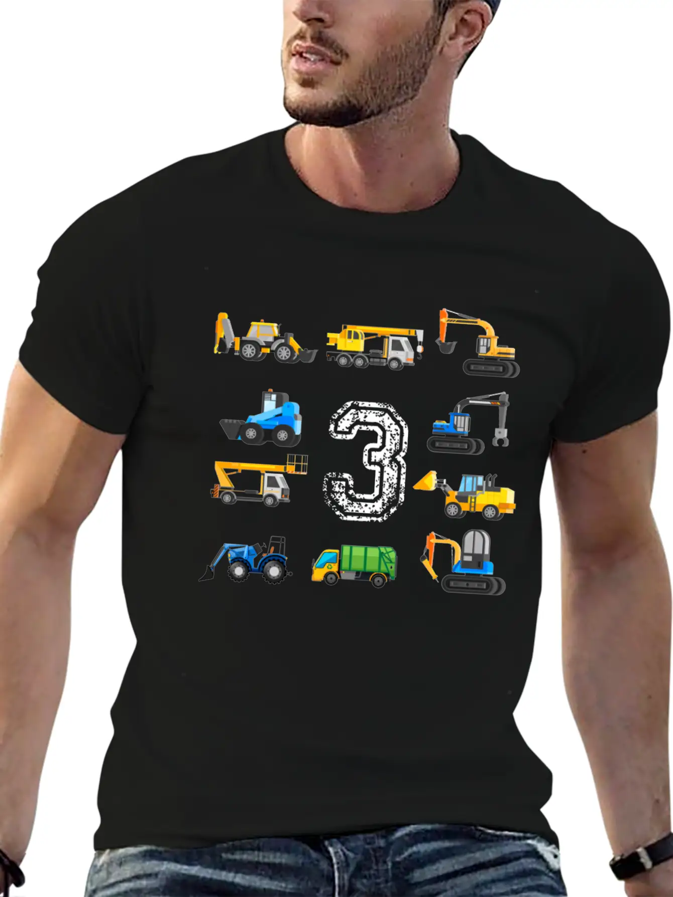 3rd Birthday Boy Toddler Construction Truck Gift Unisex Casual T-Shirt – Clean Design For Daily Comfort