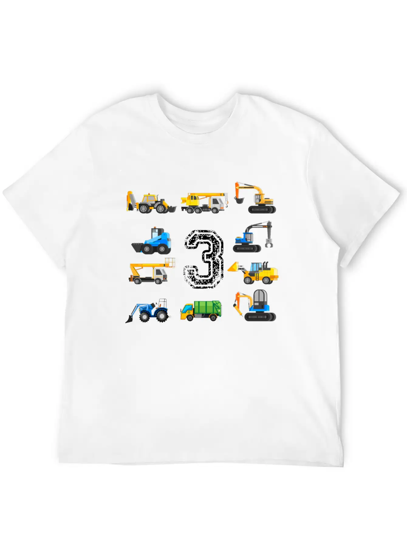 3rd Birthday Boy Toddler Construction Truck Gift Unisex Casual T-Shirt – Clean Design For Daily Comfort