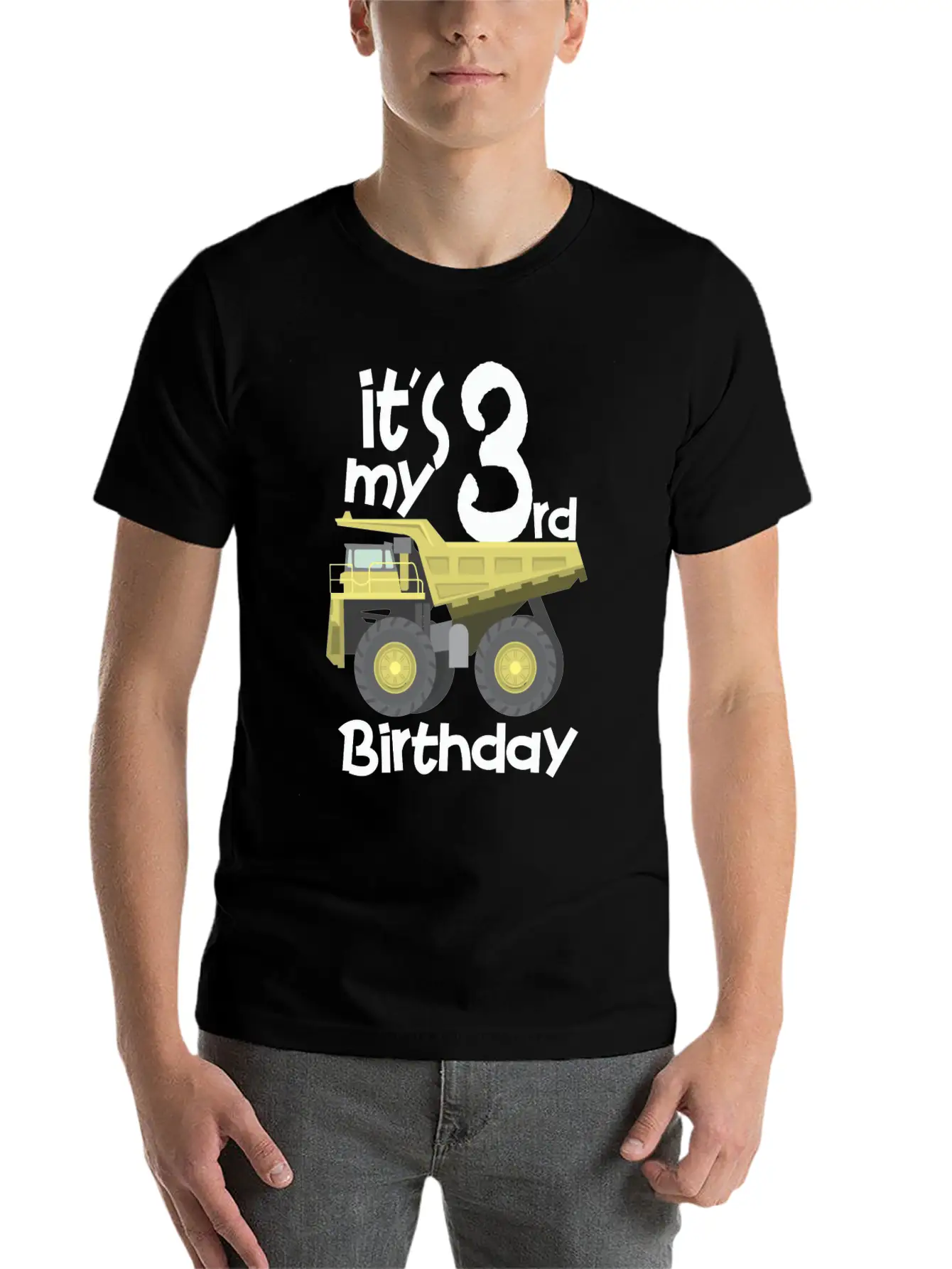 3rd Truck Birthday Lightweight Cotton T-Shirt – Daily Comfort Graphic Shirt