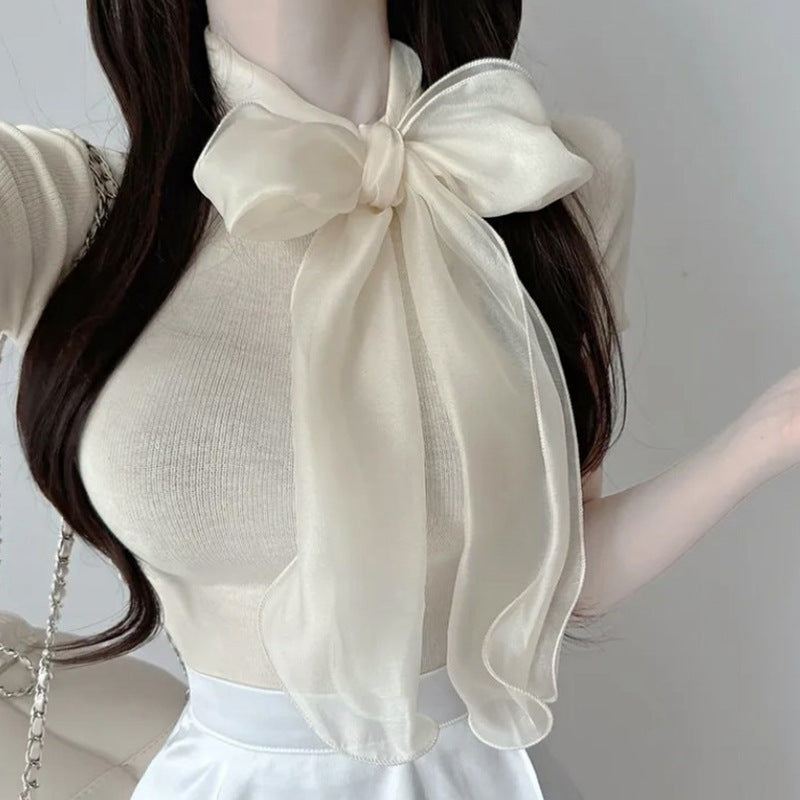 Bow top short sleeved t-shirt for women