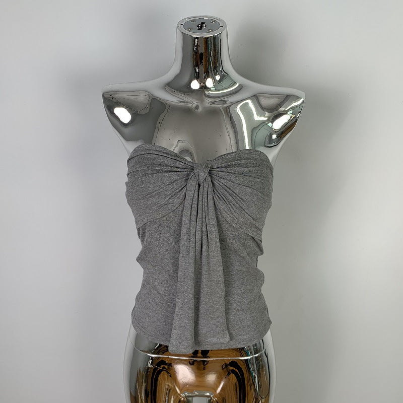 Pleated Padded Tube Top for Women