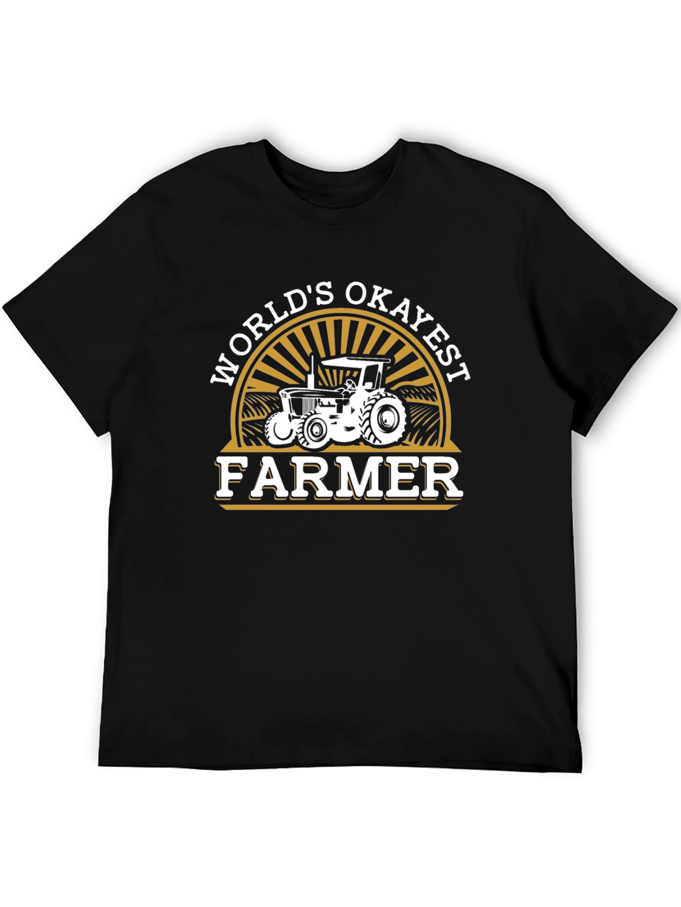 Worlds Okayest Farmer Black T-Shirt
