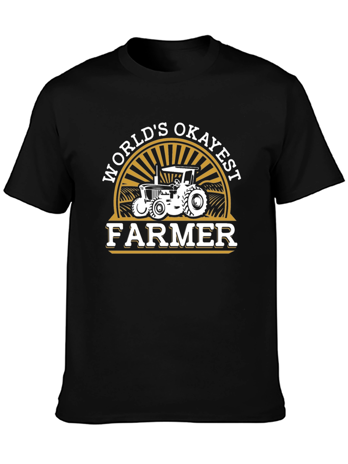 Worlds Okayest Farmer Black T-Shirt