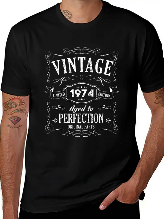 45th Birthday - 1974 Vintage Classic Present Gift Lightweight Cotton T-Shirt – Daily Comfort Graphic Shirt