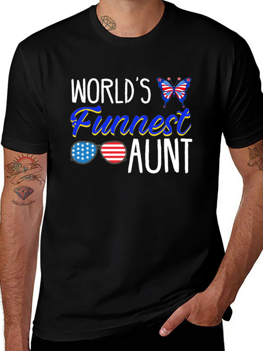 Worlds Funnest Aunt Patriotic T-Shirt