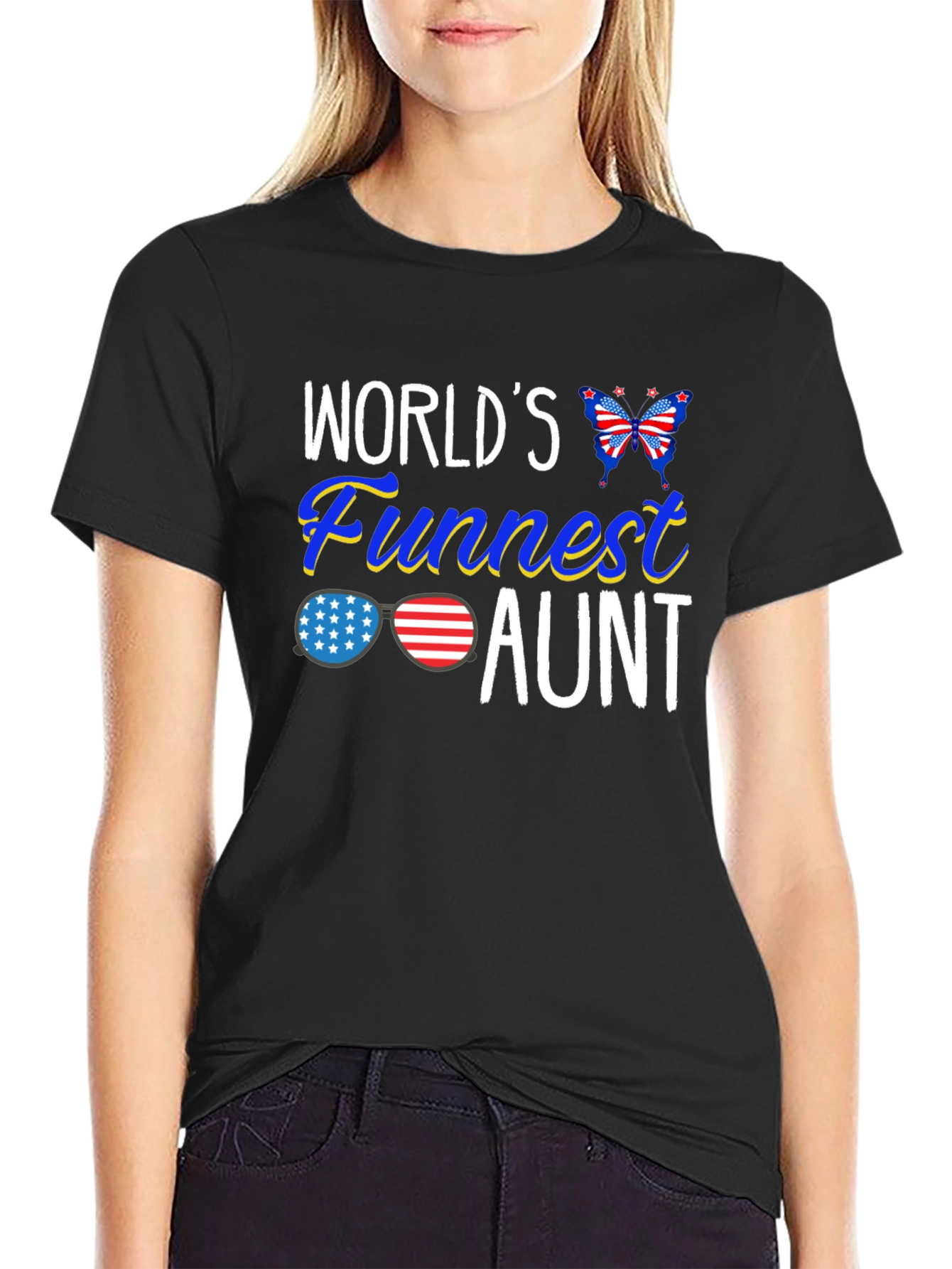 Worlds Funnest Aunt Patriotic T-Shirt