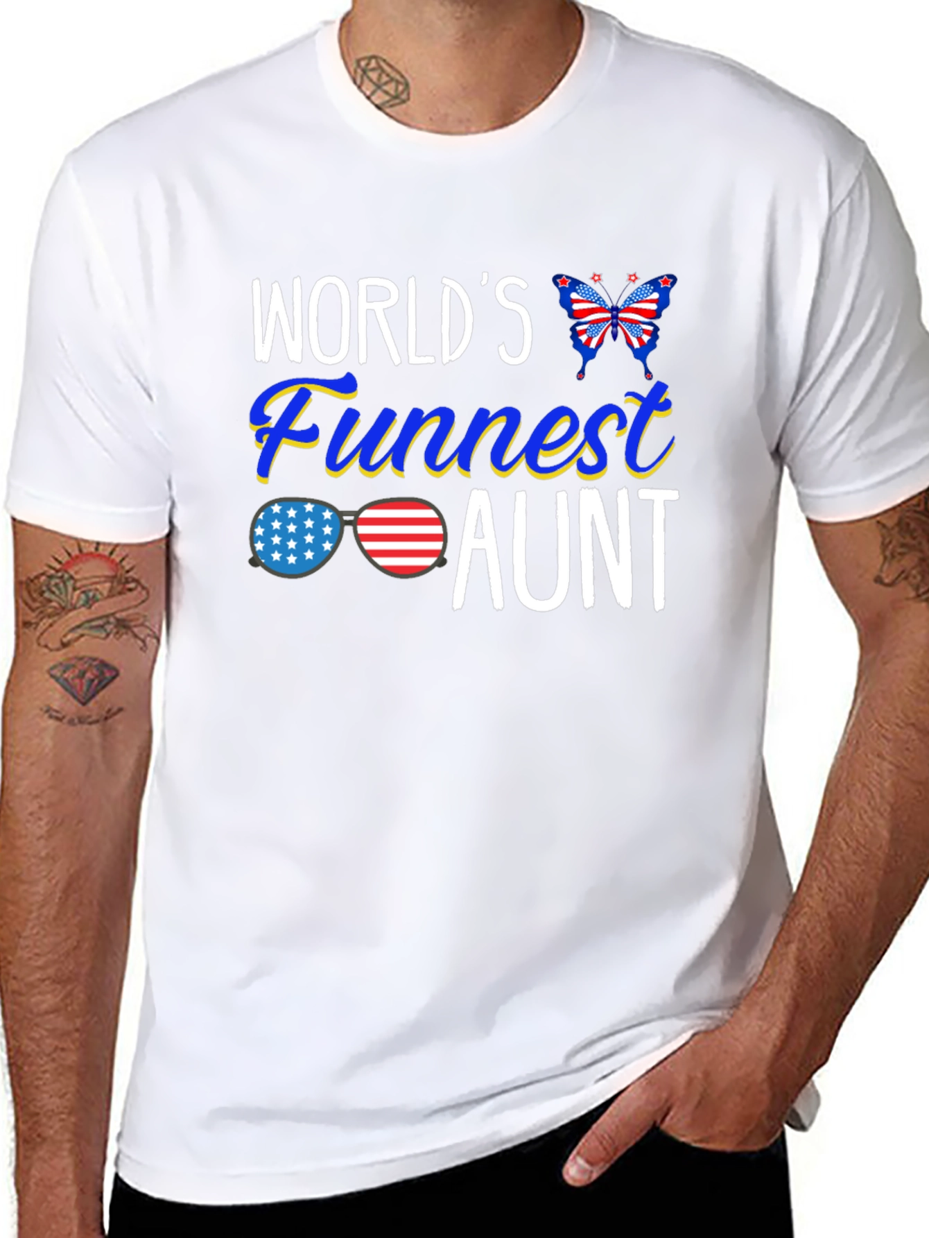 Worlds Funnest Aunt Patriotic T-Shirt