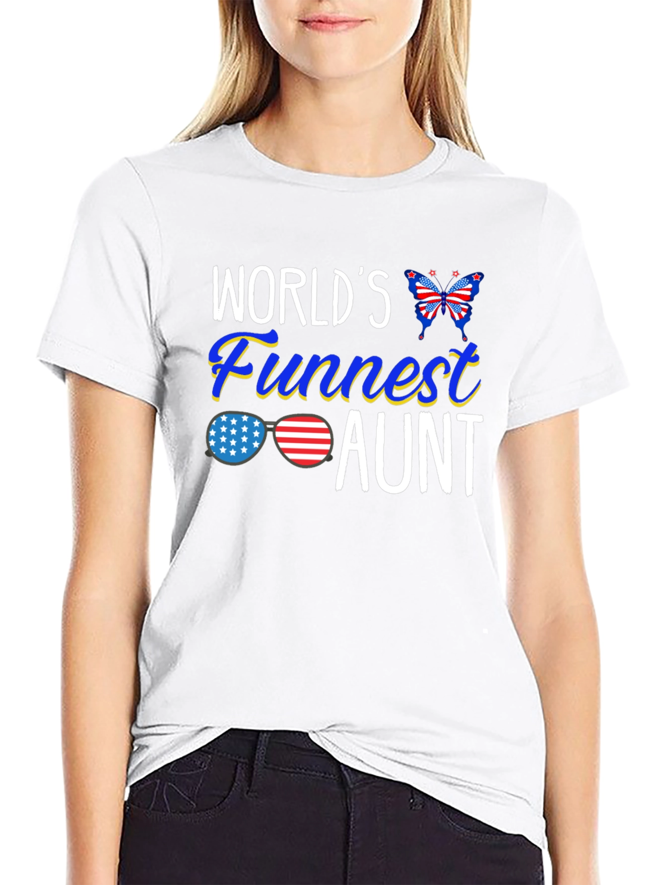 Worlds Funnest Aunt Patriotic T-Shirt