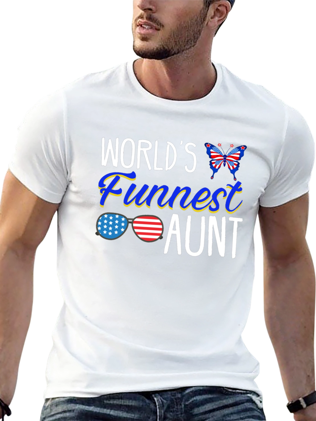 Worlds Funnest Aunt Patriotic T-Shirt