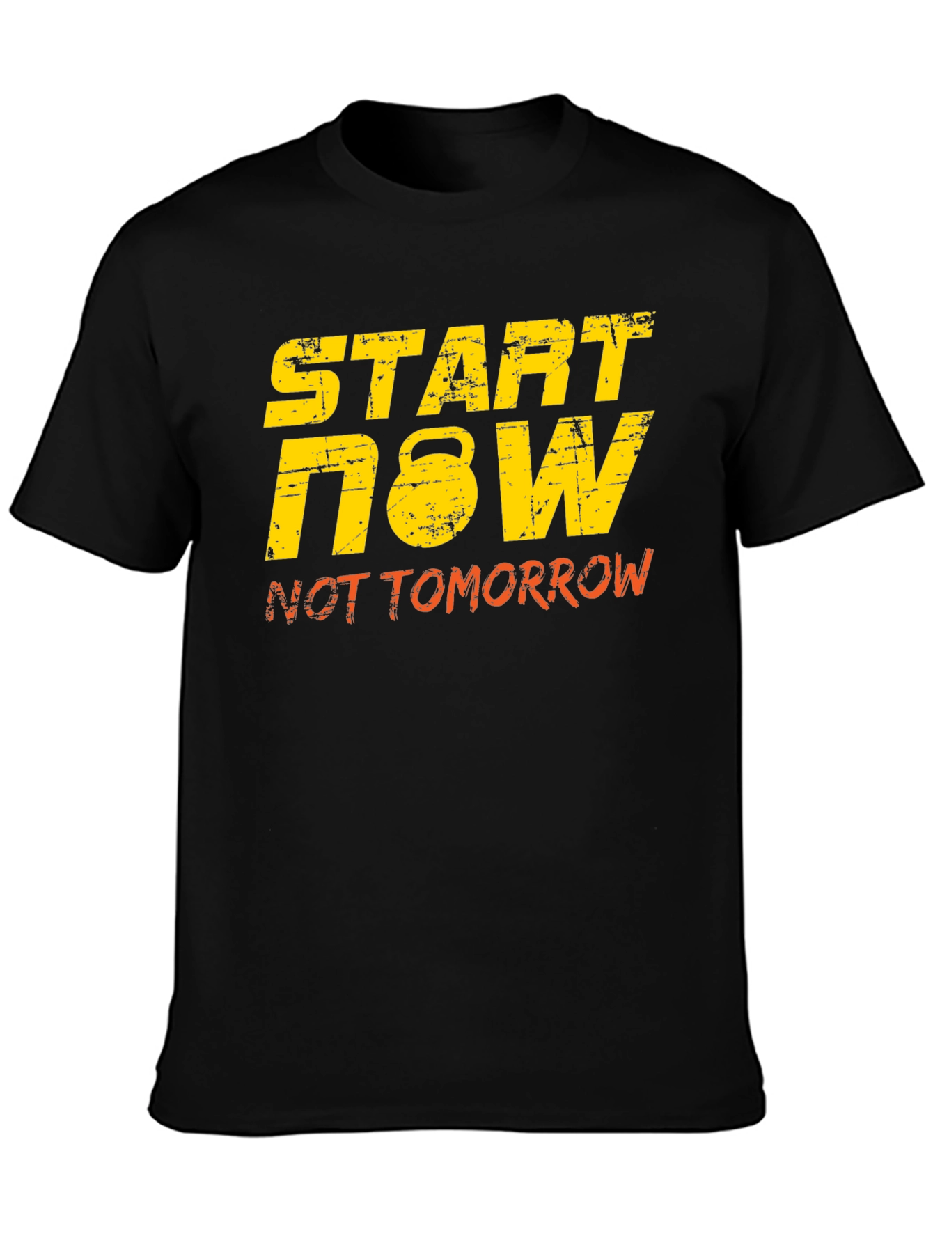 Start Now Kettlebell Black Graphic Tee