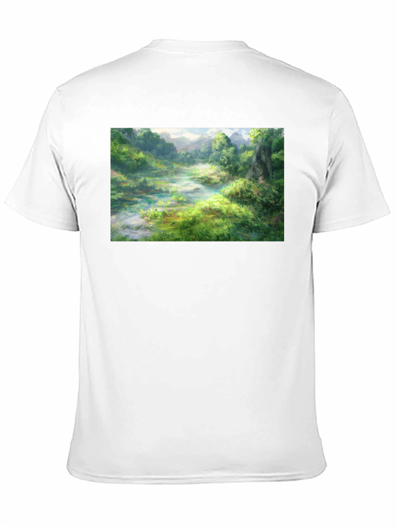 Nature Landscape Graphic Tee - Black Cotton T-Shirt
