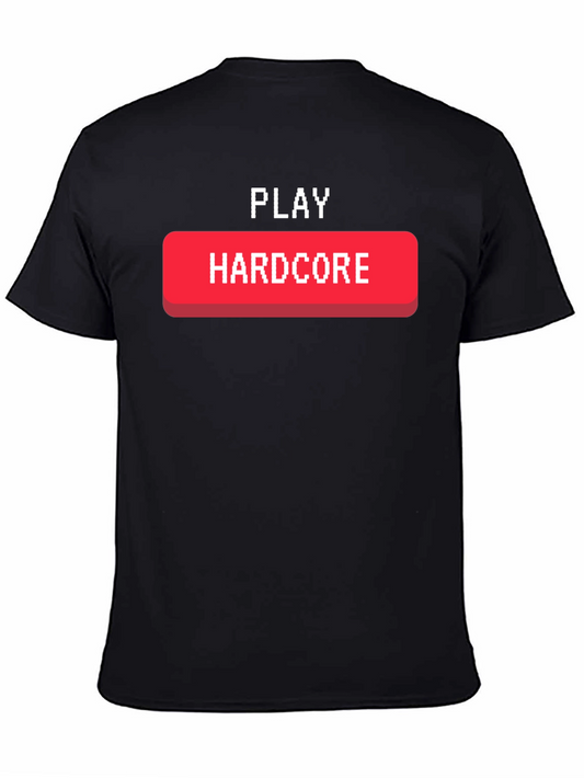 Play Hardcore Graphic Tee - Gamer T-Shirt