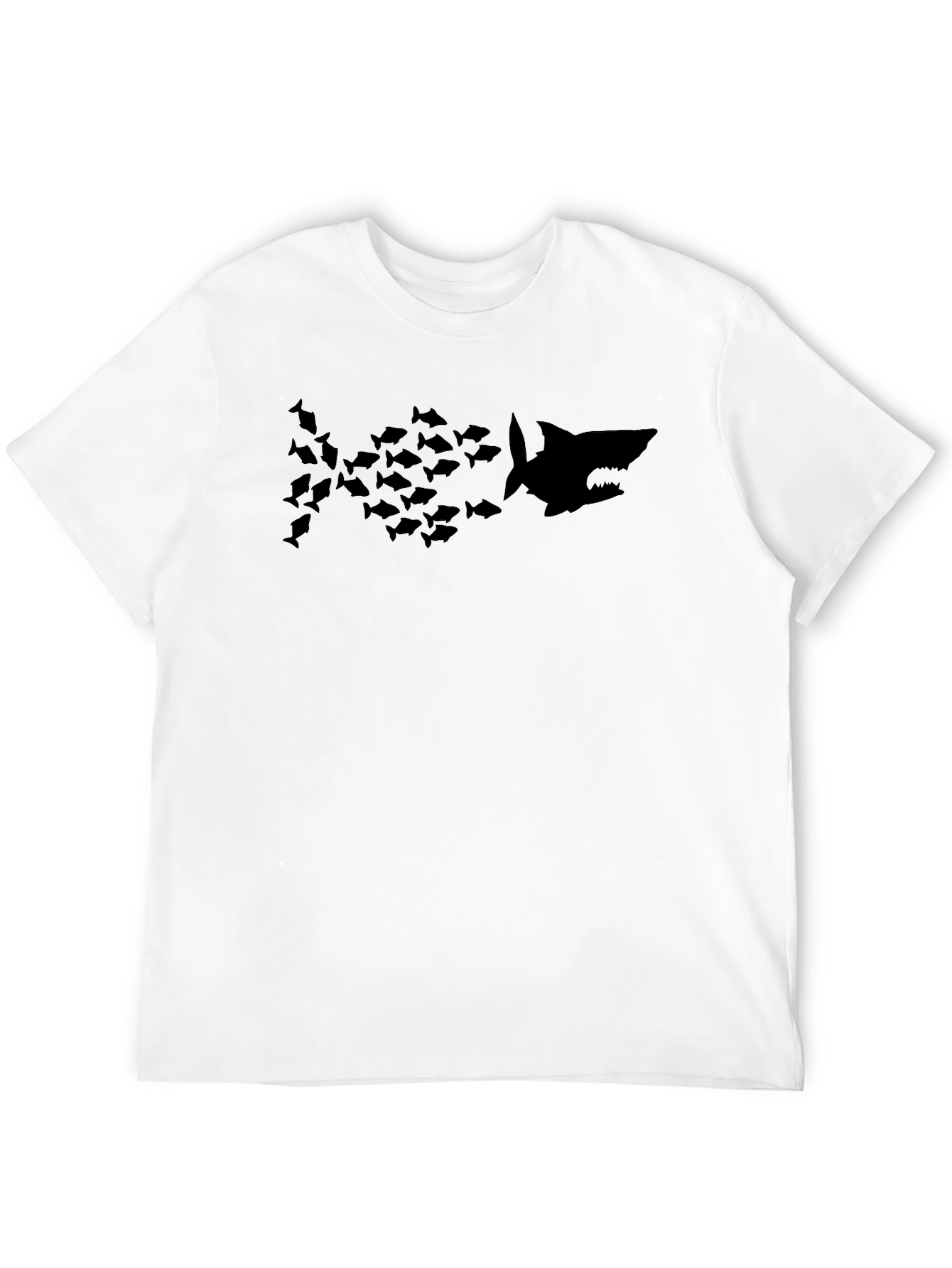 Shark Attack Graphic T-Shirt - Stylish Black Tee