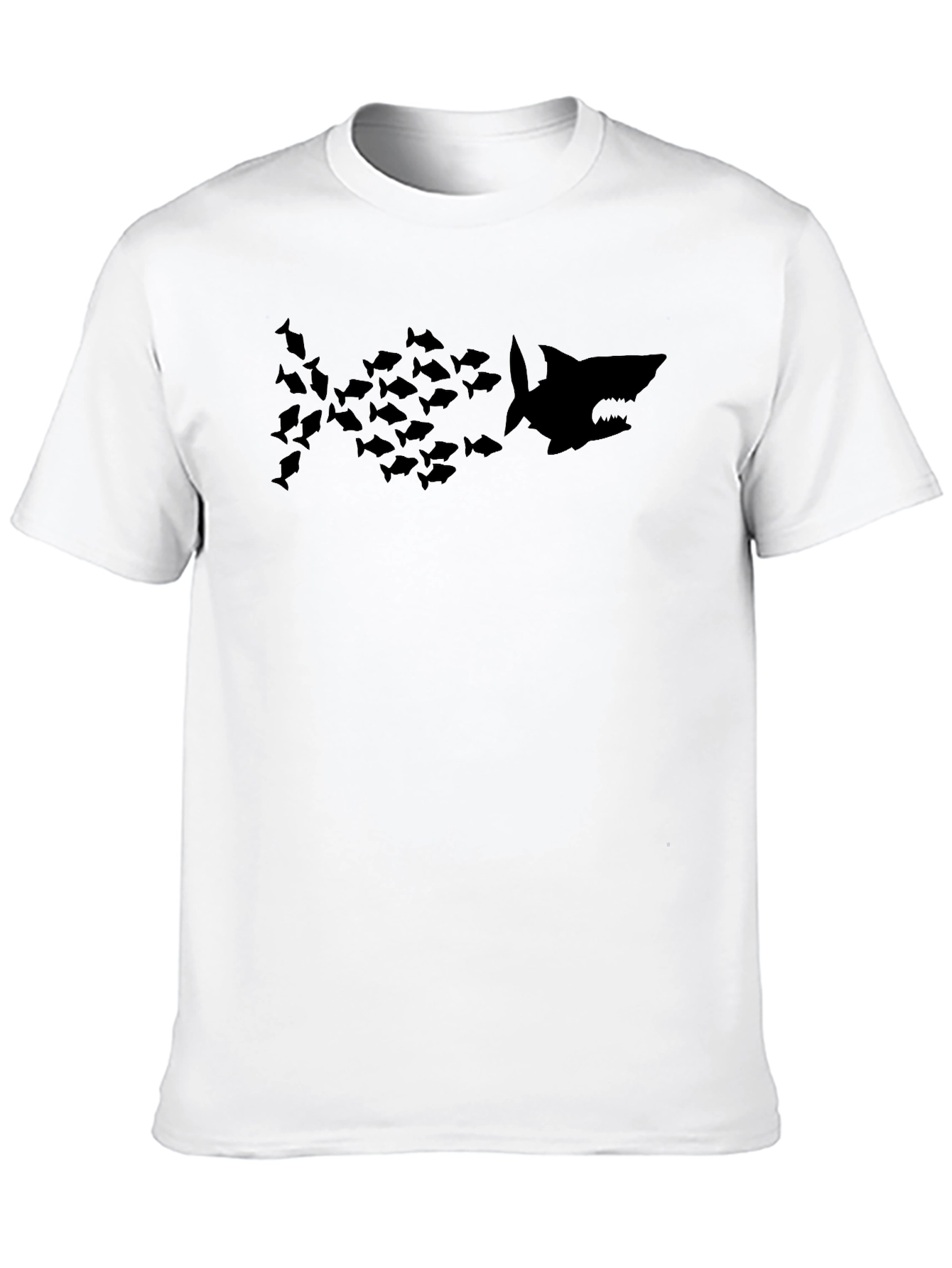 Shark Attack Graphic T-Shirt - Stylish Black Tee