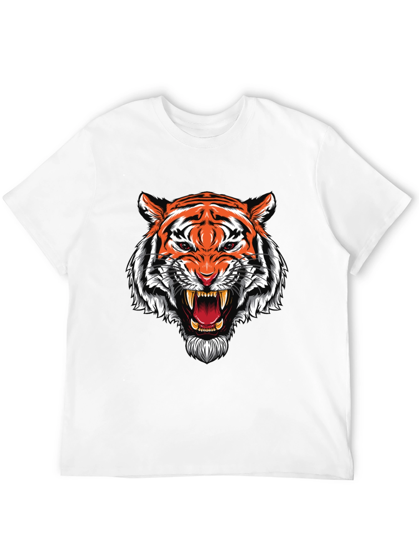 Roaring Tiger Graphic Print Black T-Shirt