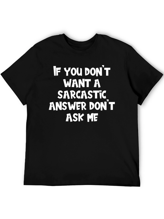Sarcastic Answer Black T-Shirt