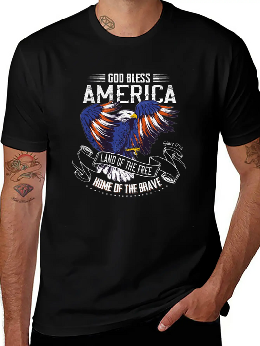 4th Of July USA Land Of The Free Home Of The Brave Basic Graphic T-Shirt – Daily Comfort In Soft Cotton