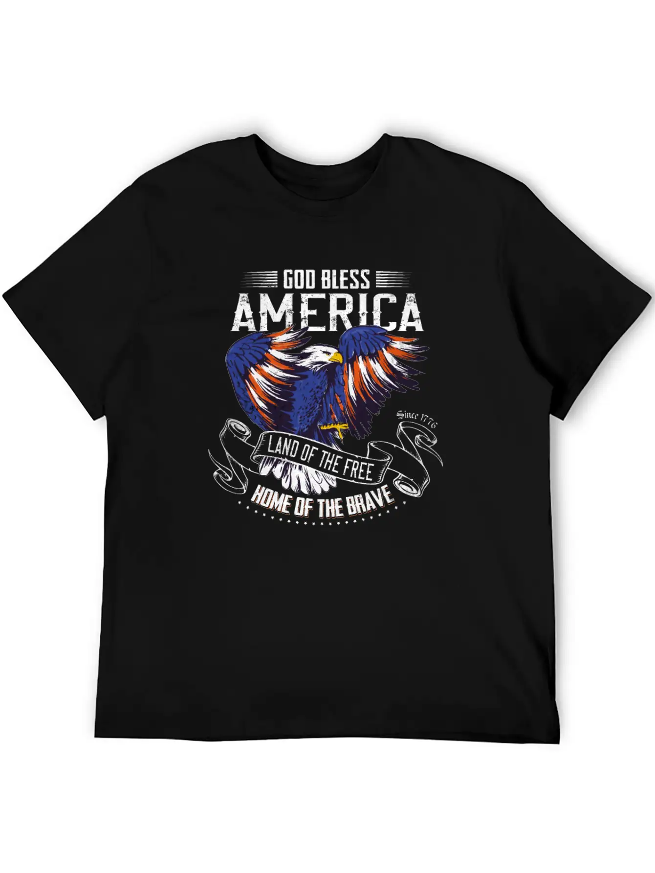4th Of July USA Land Of The Free Home Of The Brave Basic Graphic T-Shirt – Daily Comfort In Soft Cotton