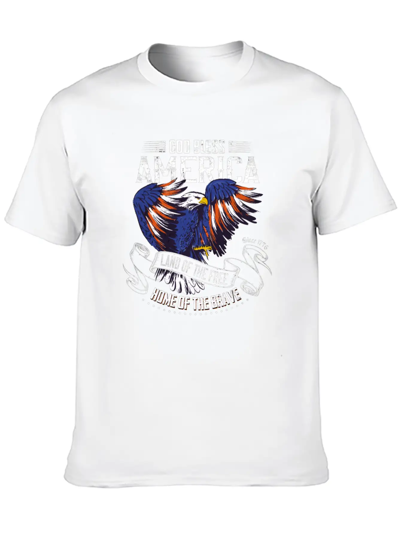 4th Of July USA Land Of The Free Home Of The Brave Basic Graphic T-Shirt – Daily Comfort In Soft Cotton