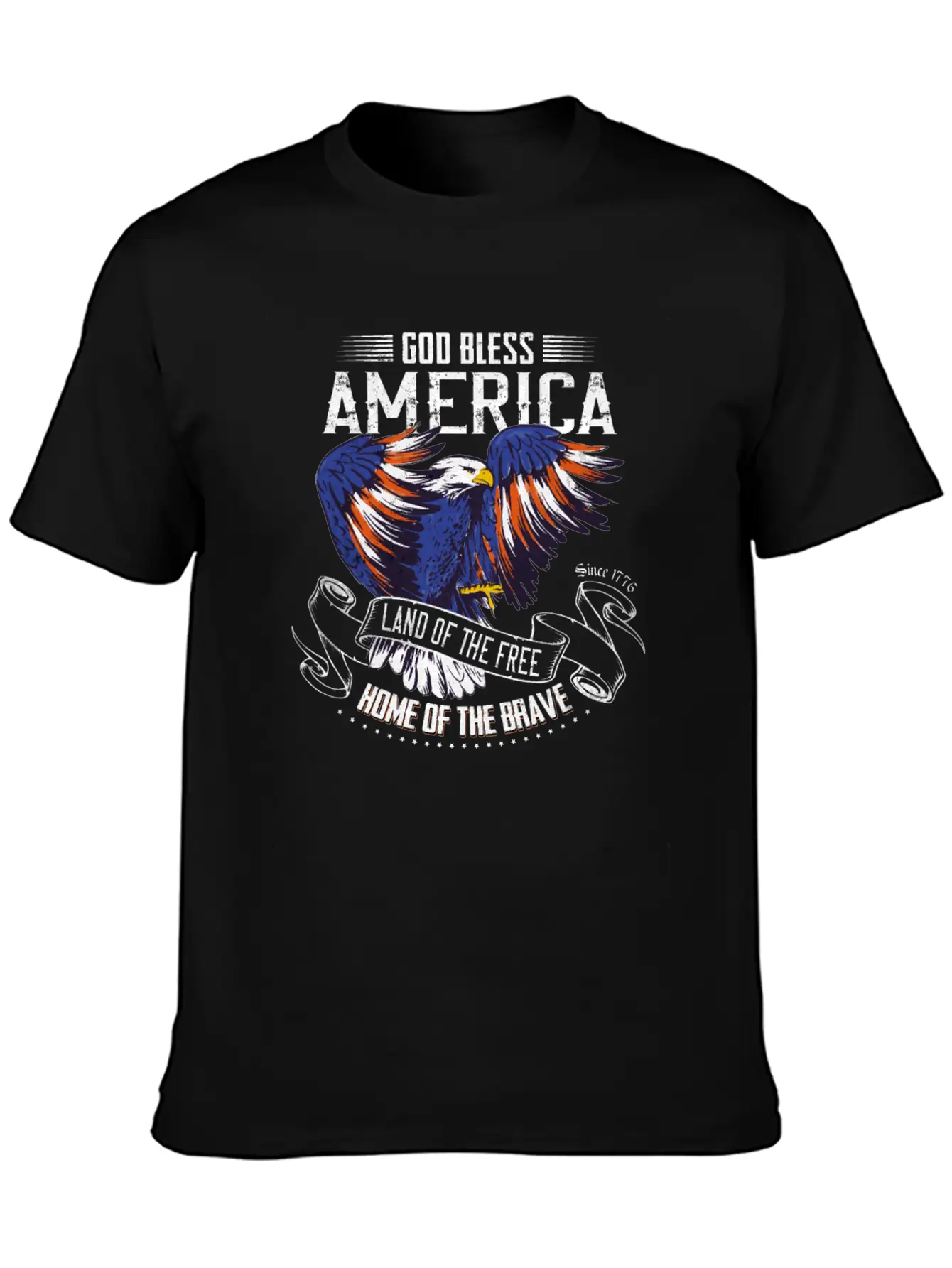 4th Of July USA Land Of The Free Home Of The Brave Basic Graphic T-Shirt – Daily Comfort In Soft Cotton
