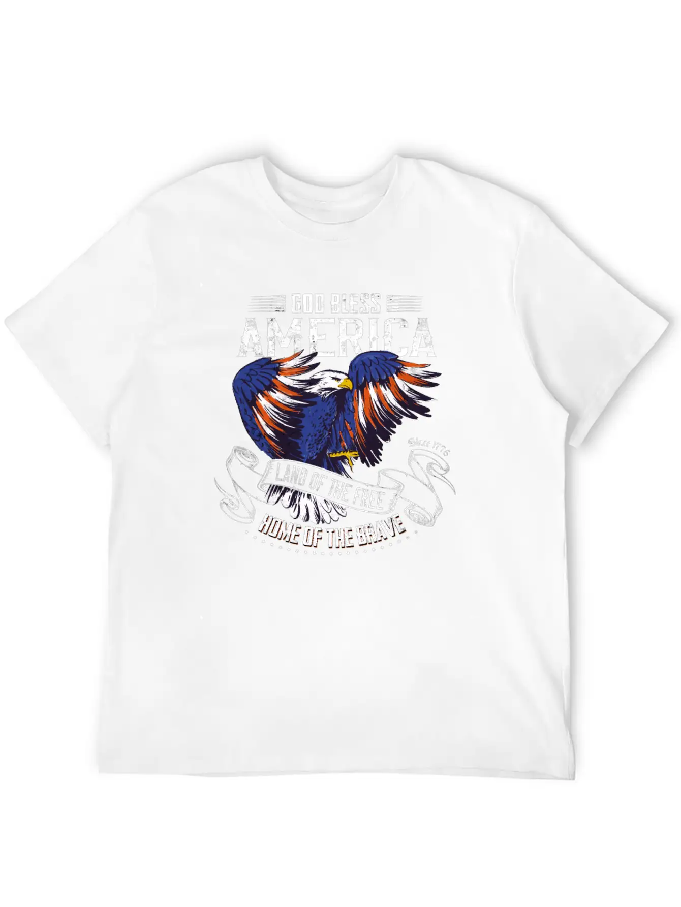 4th Of July USA Land Of The Free Home Of The Brave Basic Graphic T-Shirt – Daily Comfort In Soft Cotton