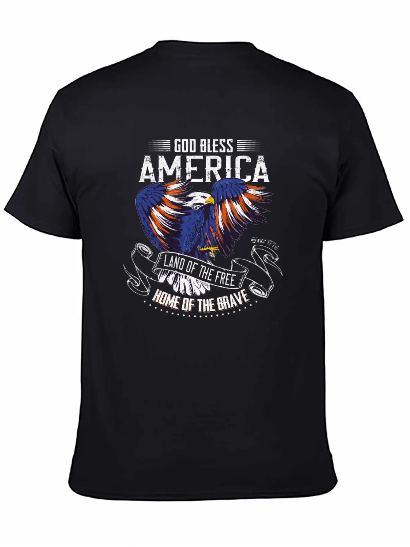 4th Of July USA Land Of The Free Home Of The Brave Basic Graphic T-Shirt – Daily Comfort In Soft Cotton