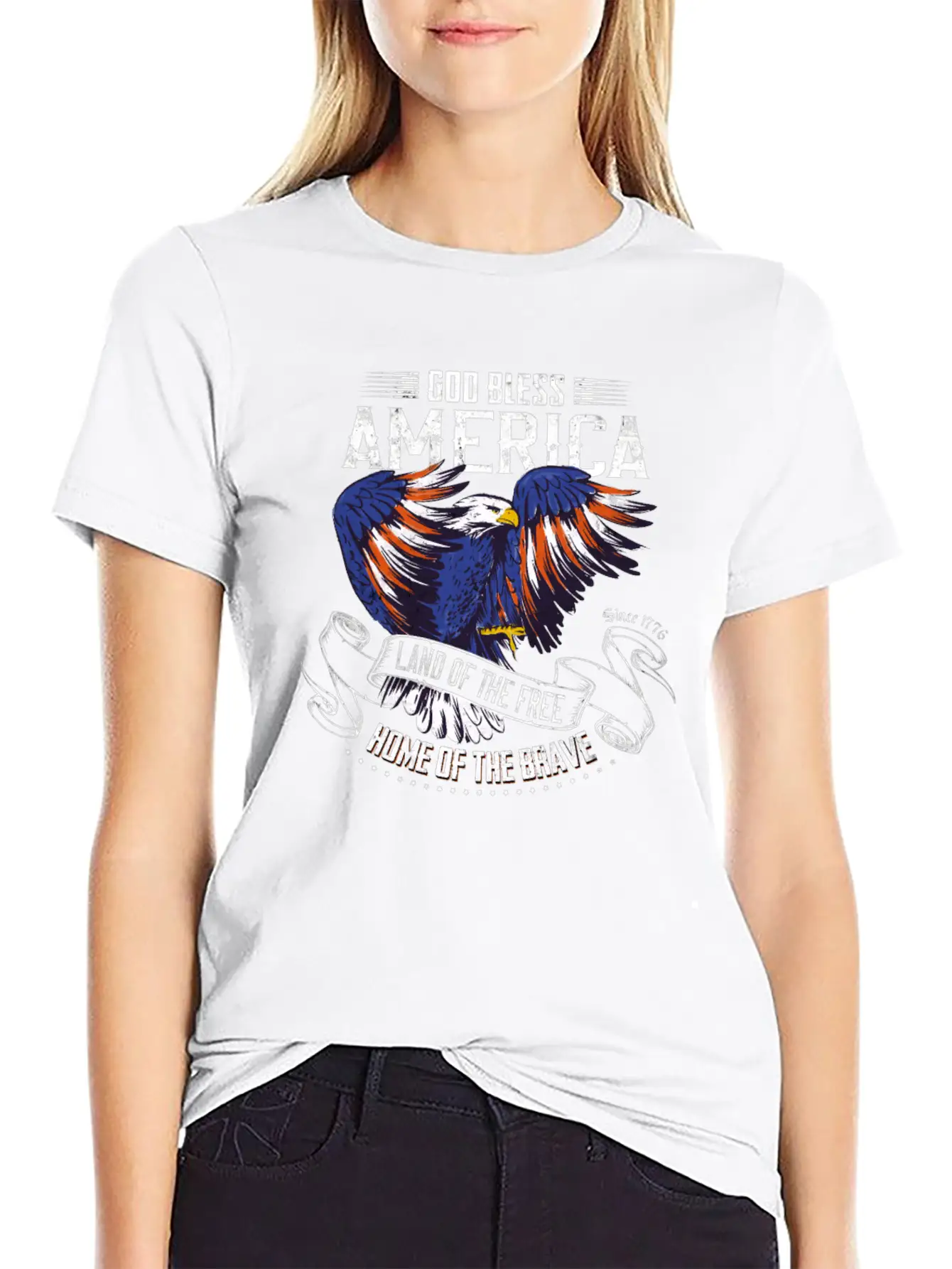4th Of July USA Land Of The Free Home Of The Brave Basic Graphic T-Shirt – Daily Comfort In Soft Cotton