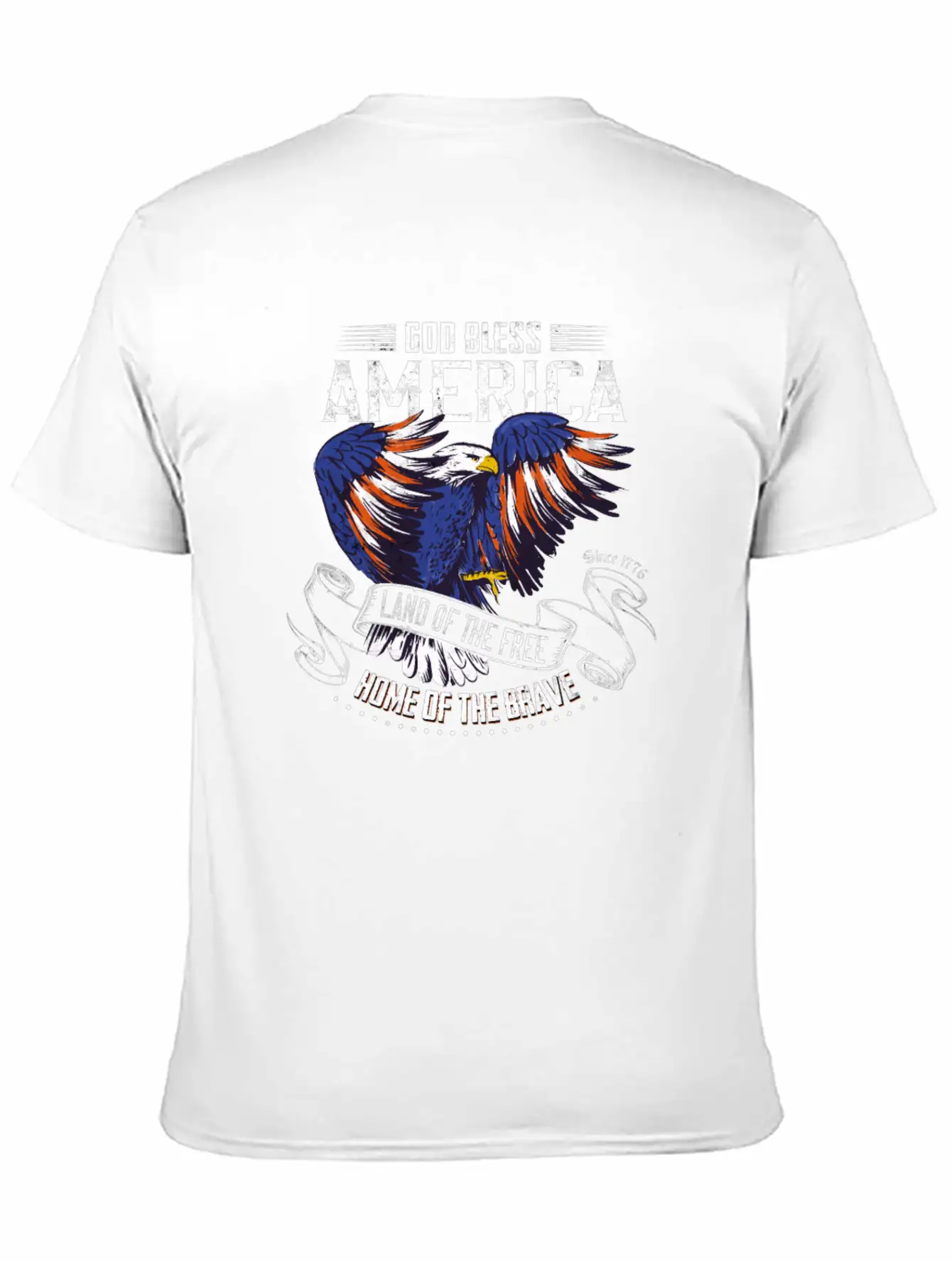 4th Of July USA Land Of The Free Home Of The Brave Basic Graphic T-Shirt – Daily Comfort In Soft Cotton