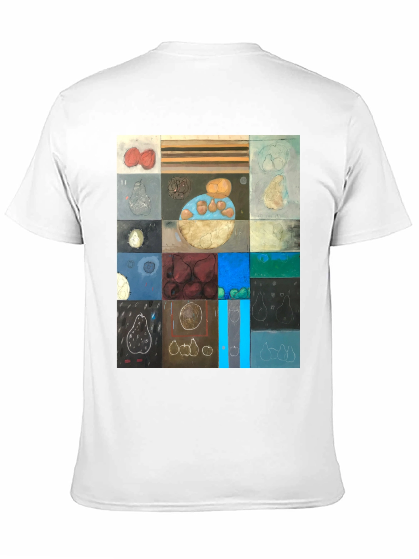 Abstract Fruit Collage T-Shirt - Modern Art Tee