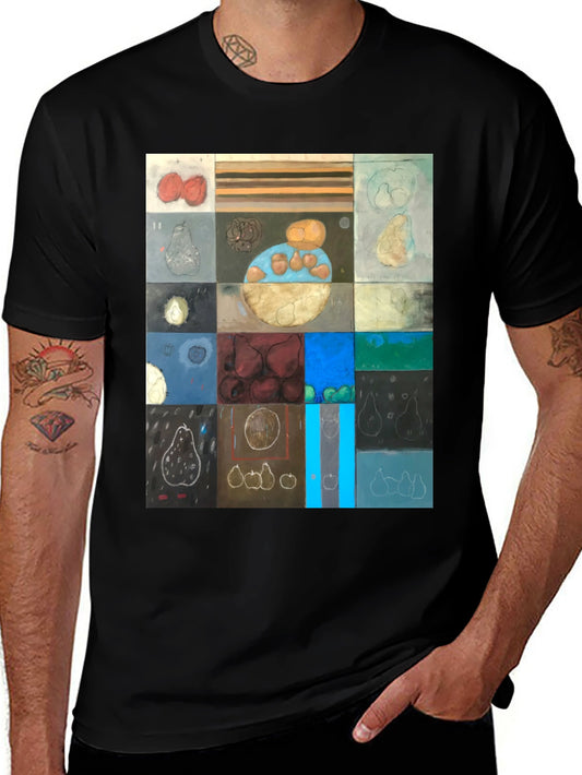 Abstract Fruit Collage T-Shirt - Modern Art Tee
