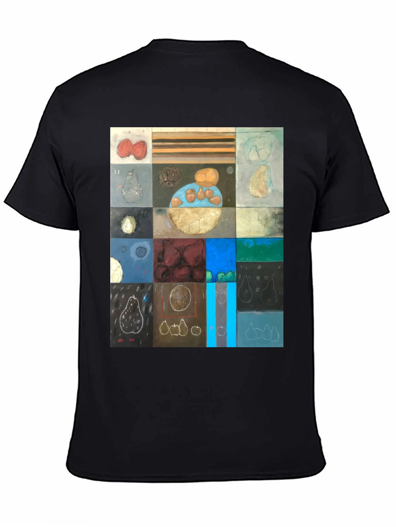 Abstract Fruit Collage T-Shirt - Modern Art Tee