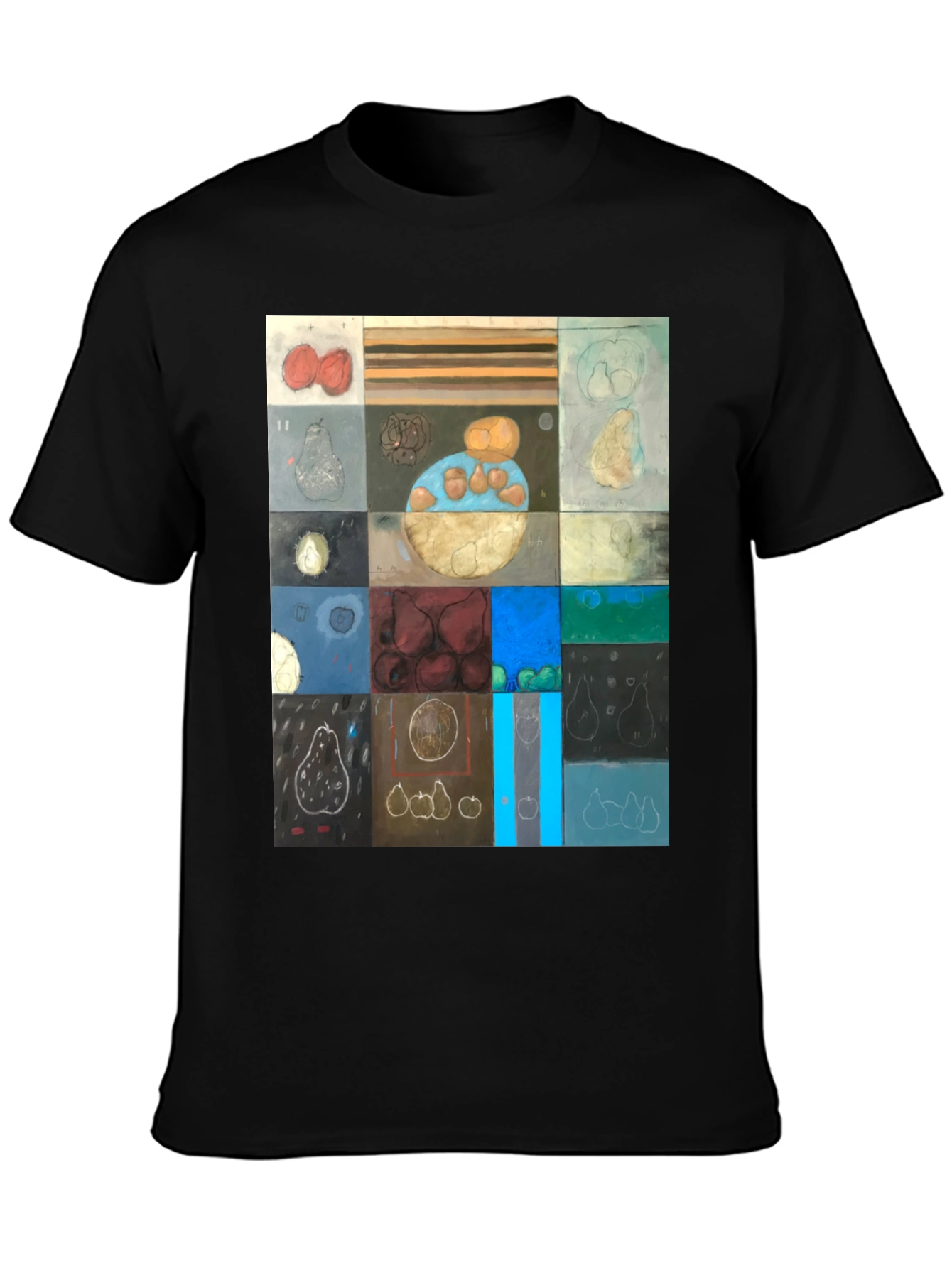 Abstract Fruit Collage T-Shirt - Modern Art Tee