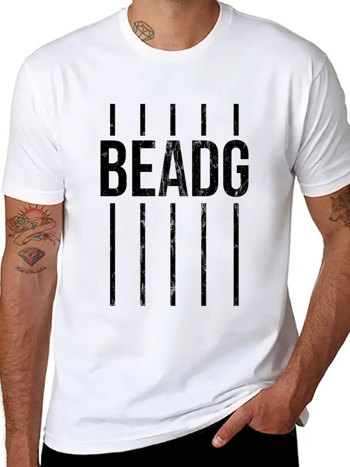 5 String Bass Beadg Funny Bass Player Design Lightweight Cotton T-Shirt – Daily Comfort Graphic Shirt