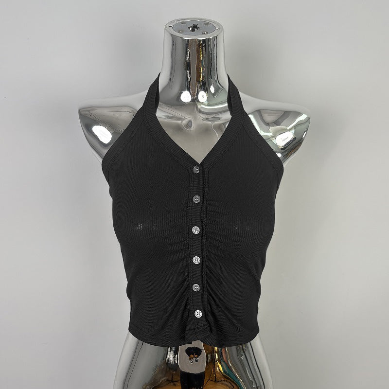 Short Halter Neck Strapless Crop Top for Women