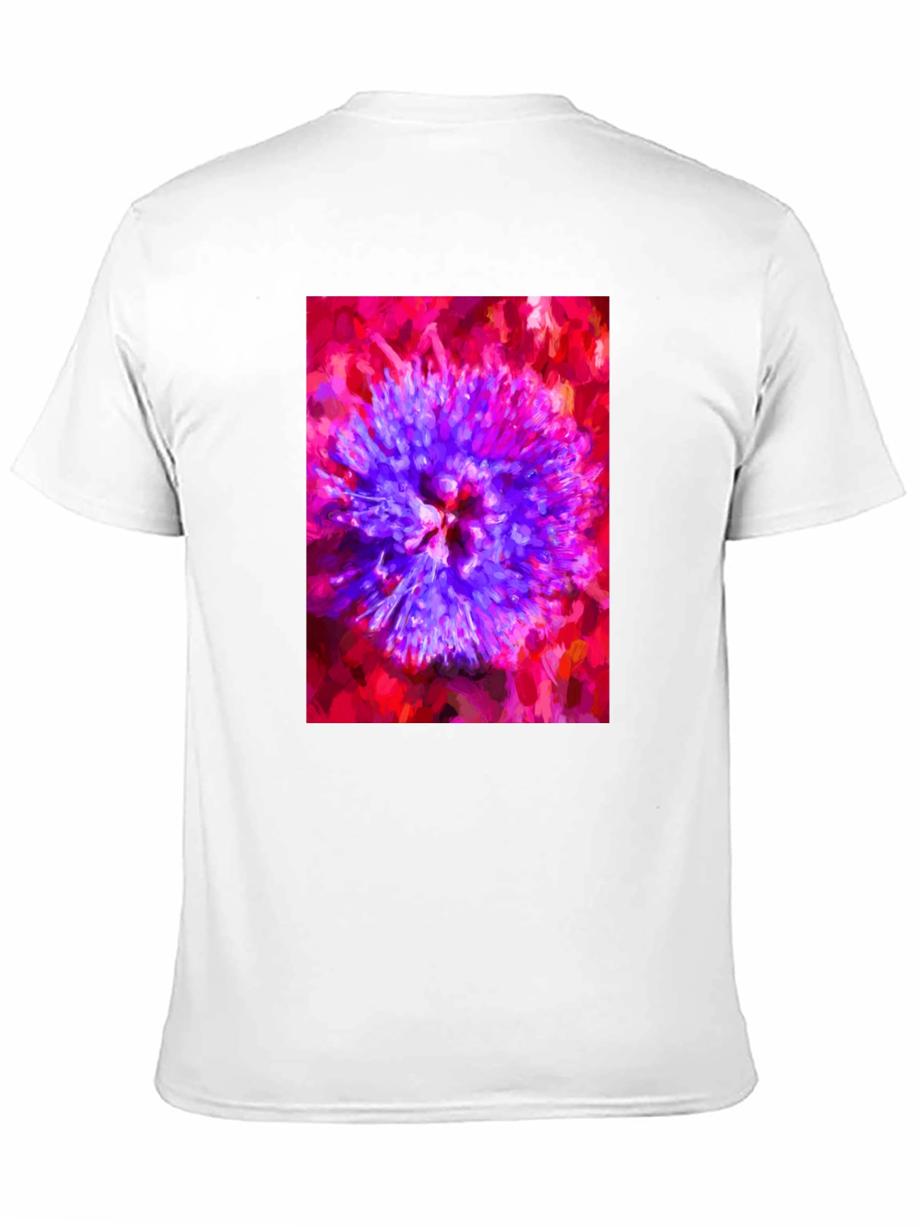 Abstract Floral Print Black T-Shirt
