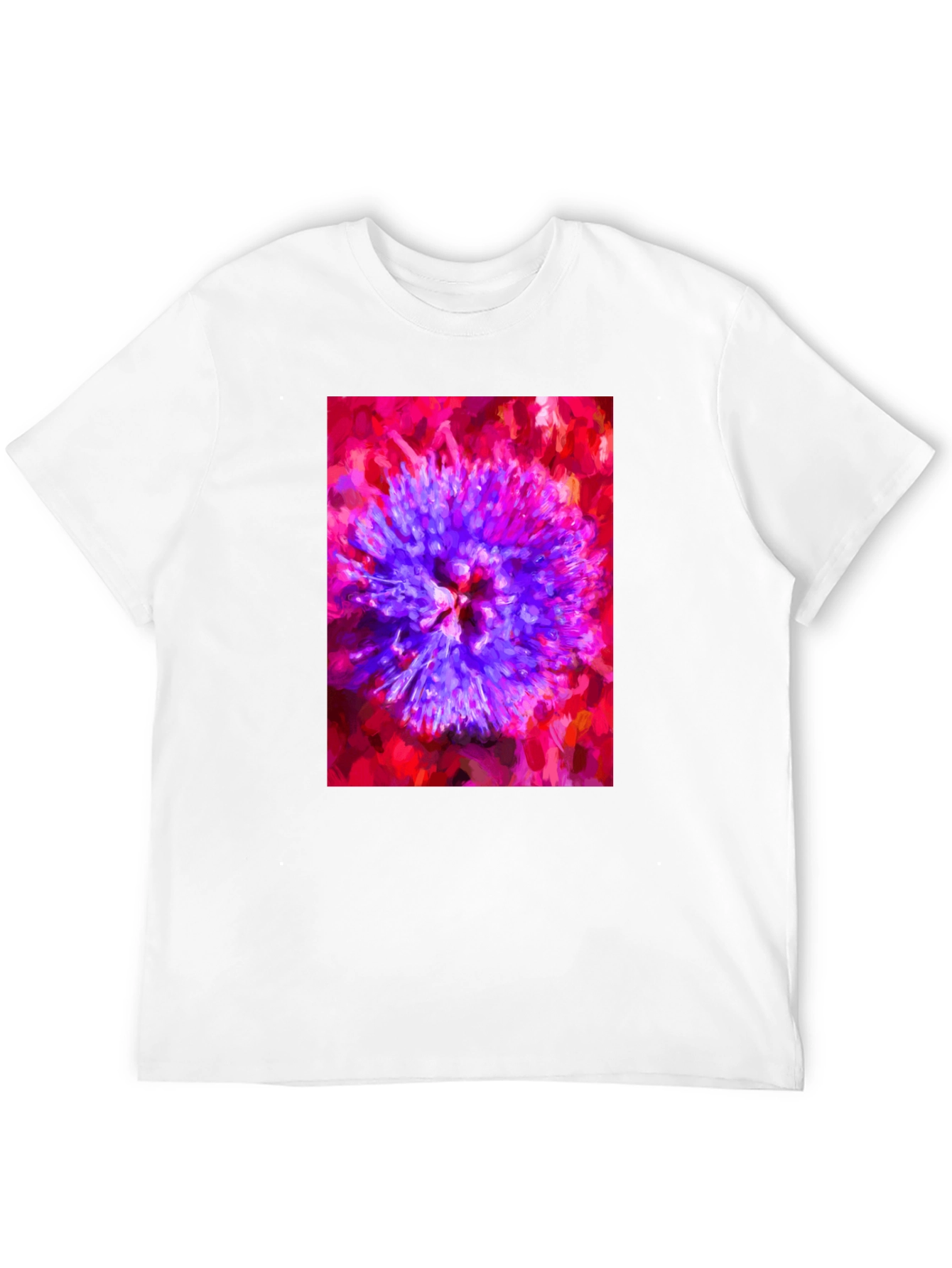 Abstract Floral Print Black T-Shirt