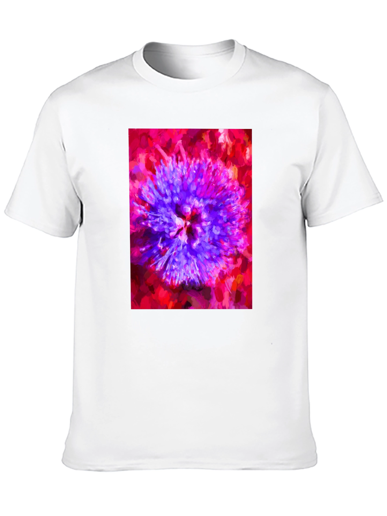 Abstract Floral Print Black T-Shirt