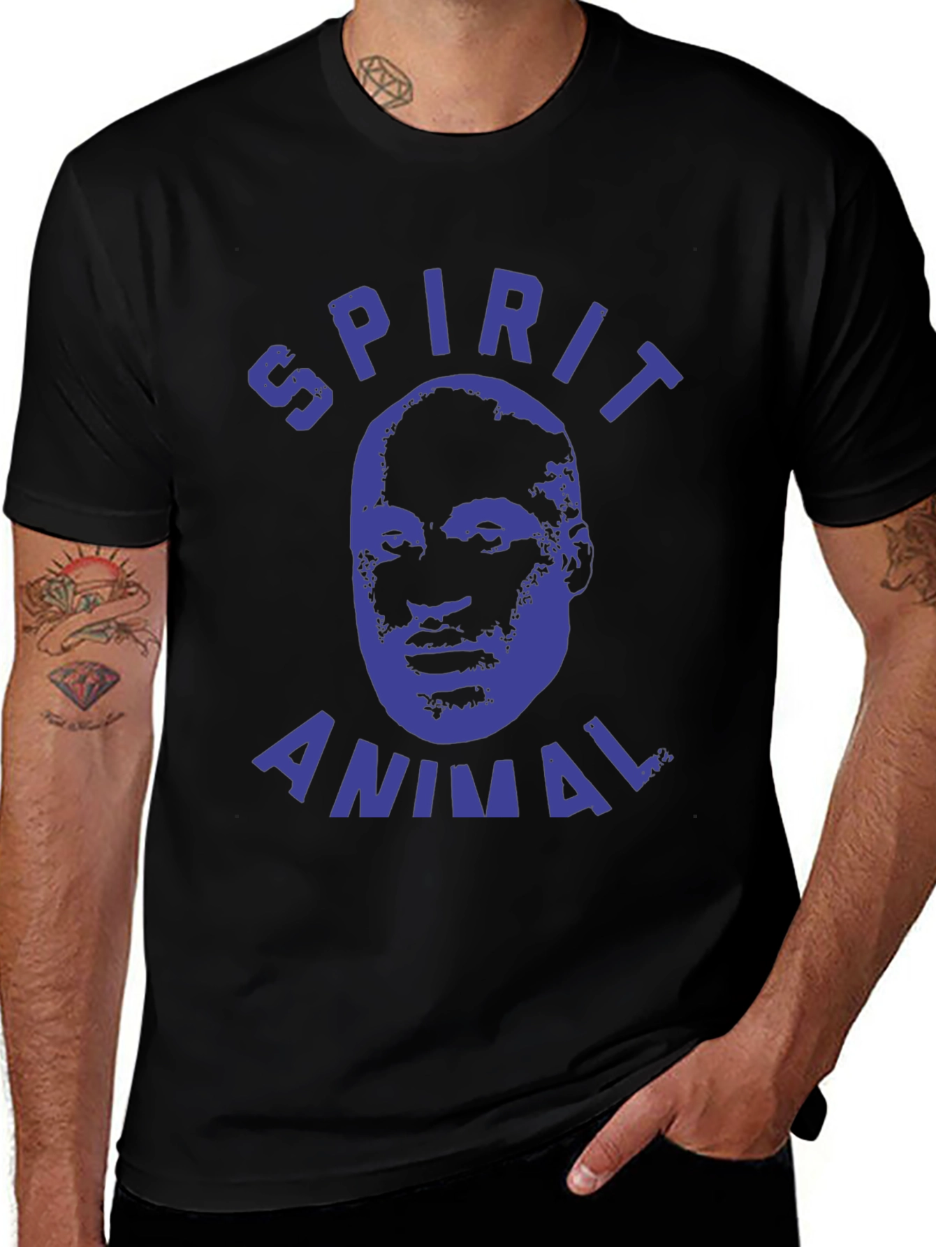 Spirit Animal Graphic Tee - Black Cotton T-Shirt