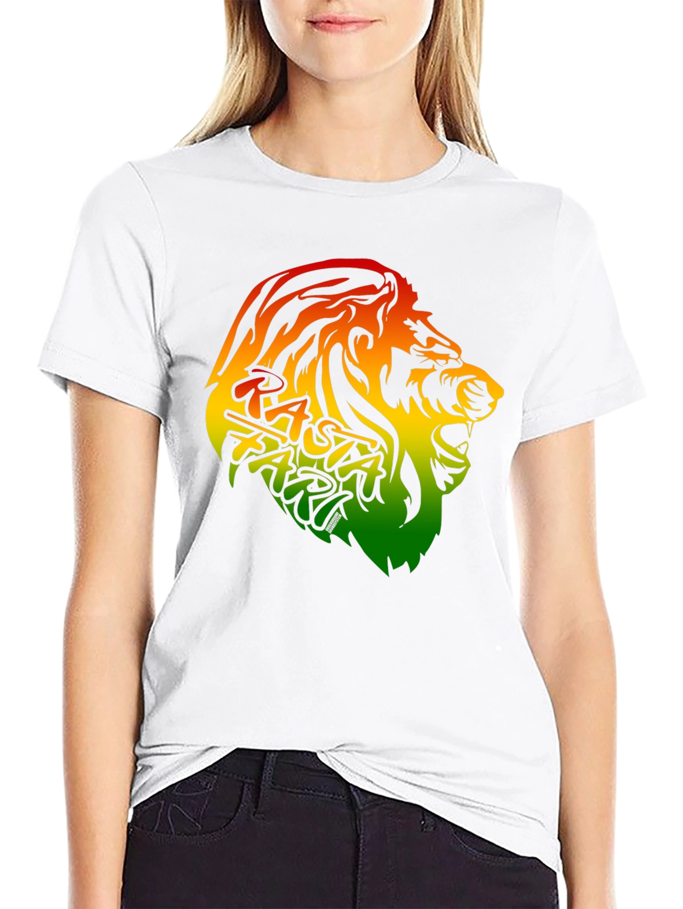 Rasta Lion Graphic Tee - Black