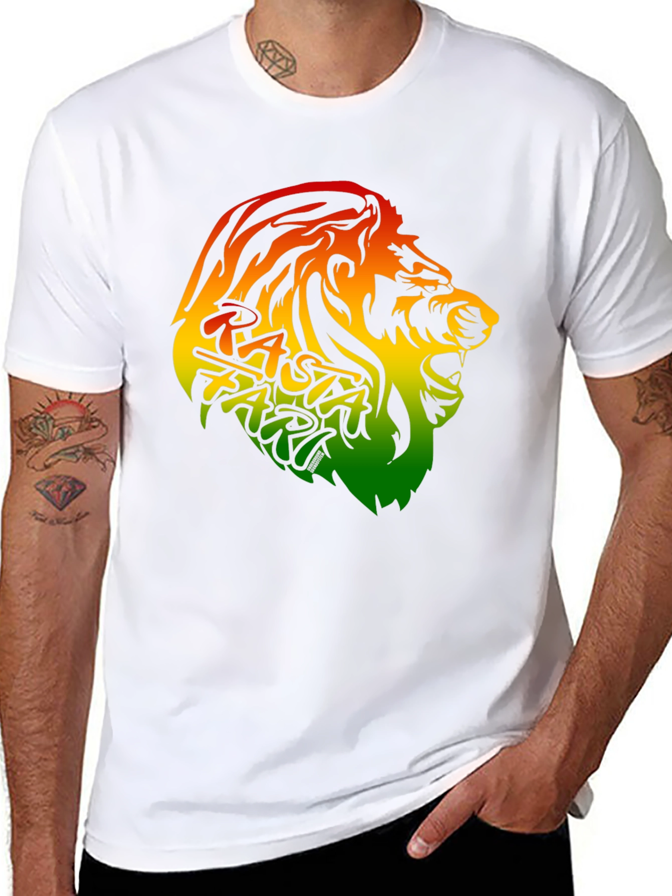Rasta Lion Graphic Tee - Black