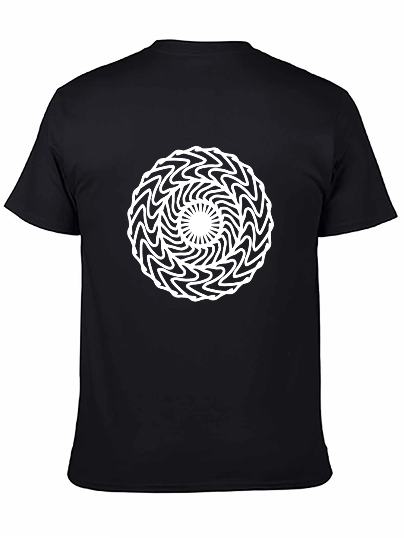 Abstract Optical Illusion Graphic Tee - Black