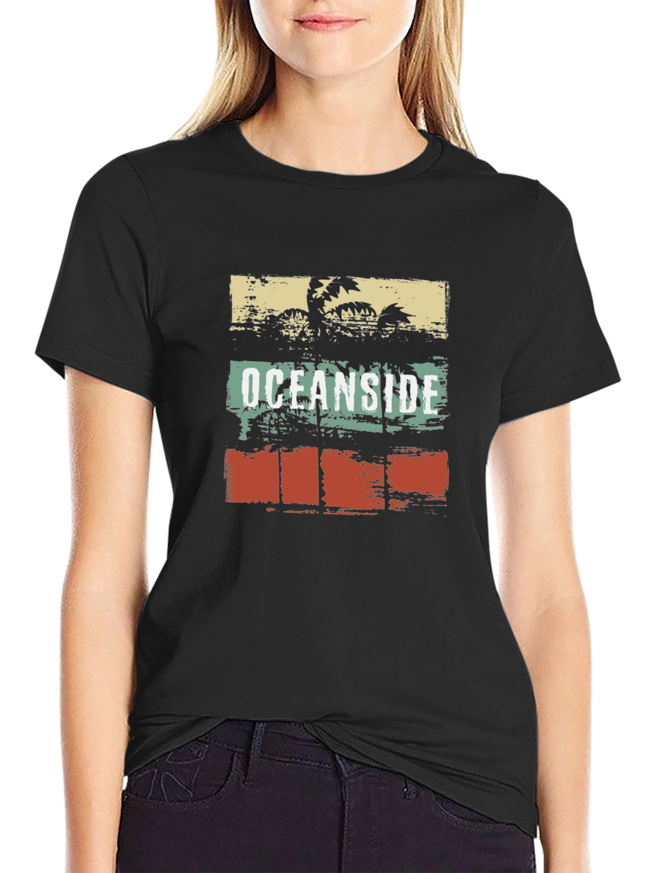 Oceanside Graphic Print T-Shirt - Retro Beach Style