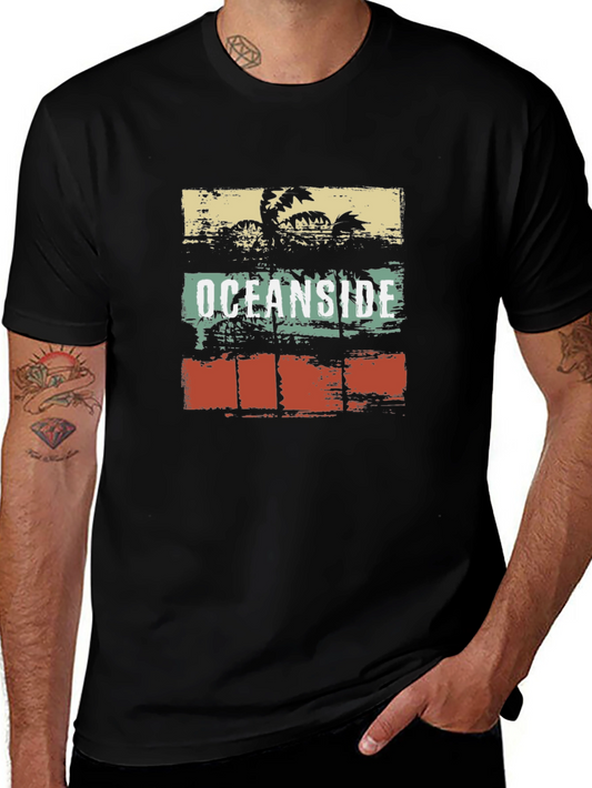 Oceanside Graphic Print T-Shirt - Retro Beach Style